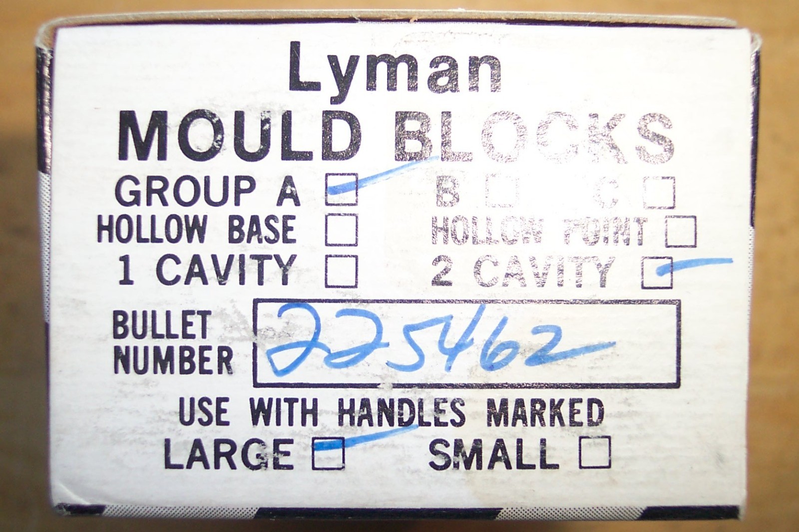 LYMAN 225462 DOUBLE CAVITY .225 DIAMETER 57 GRAIN MOULD UNUSED IN ORIGINAL WRAP