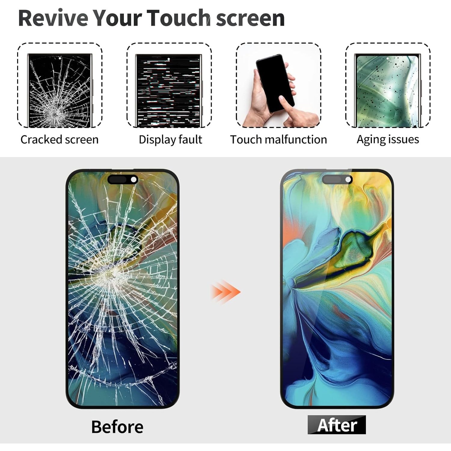 For iPhone 14 Pro Max LCD Touch Digitizer Screen Replacement Assembly Display