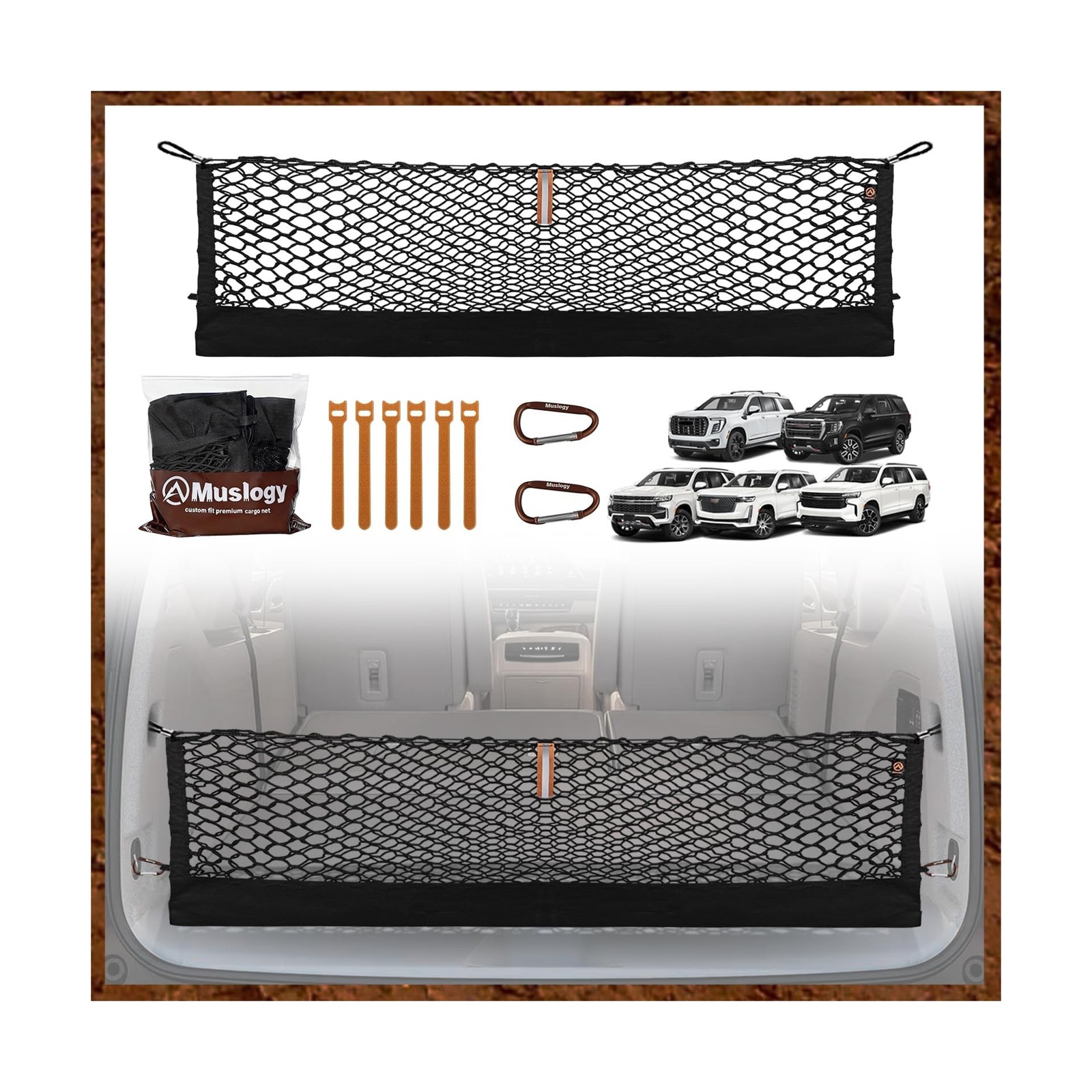 Muslogy Truck Bed Cargo Net Trunk Netting Compatible with 2021-... FAST USA SHIP