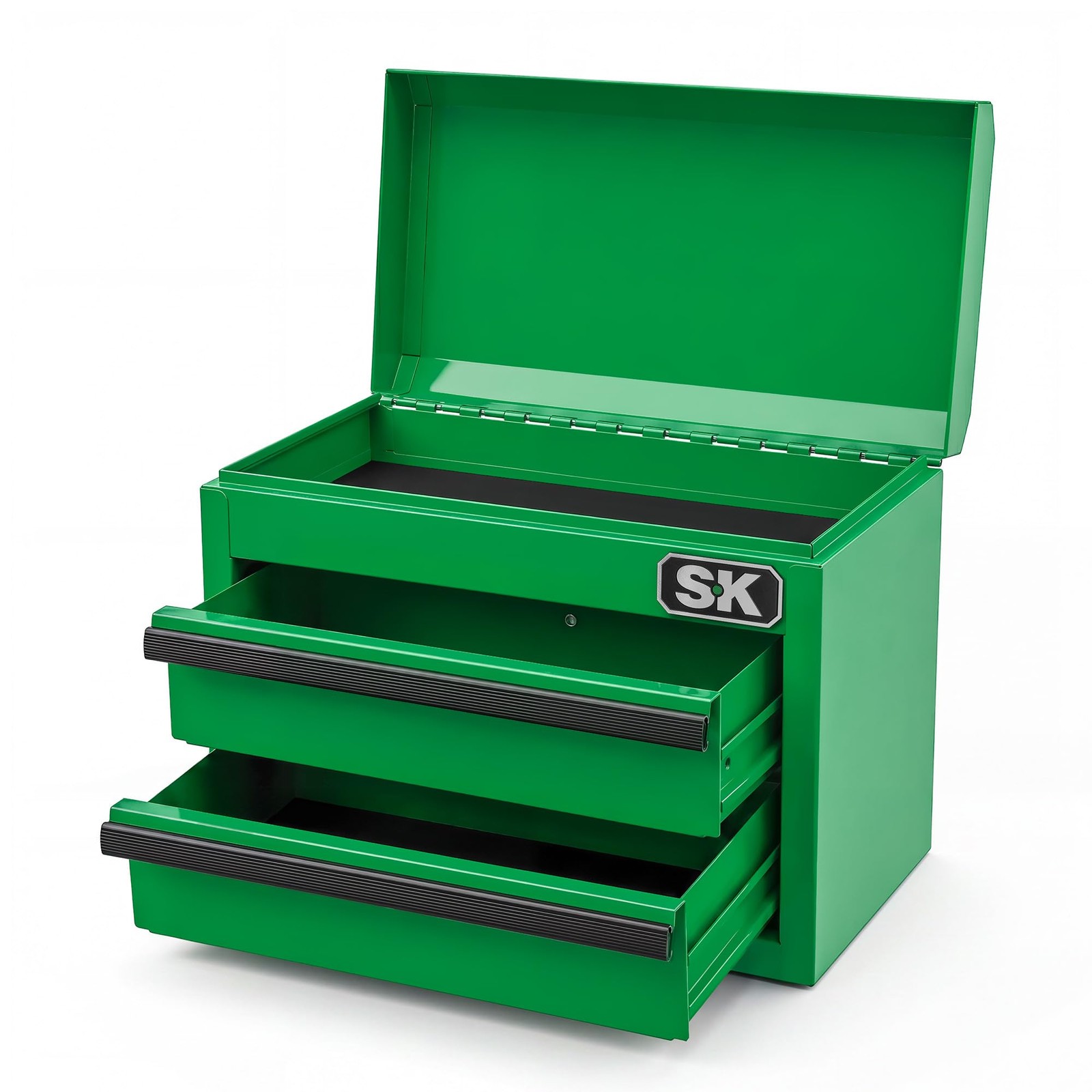 Mini Metal Tool with 2 Drawers, 10.8" Small Steel Toolbox Chest