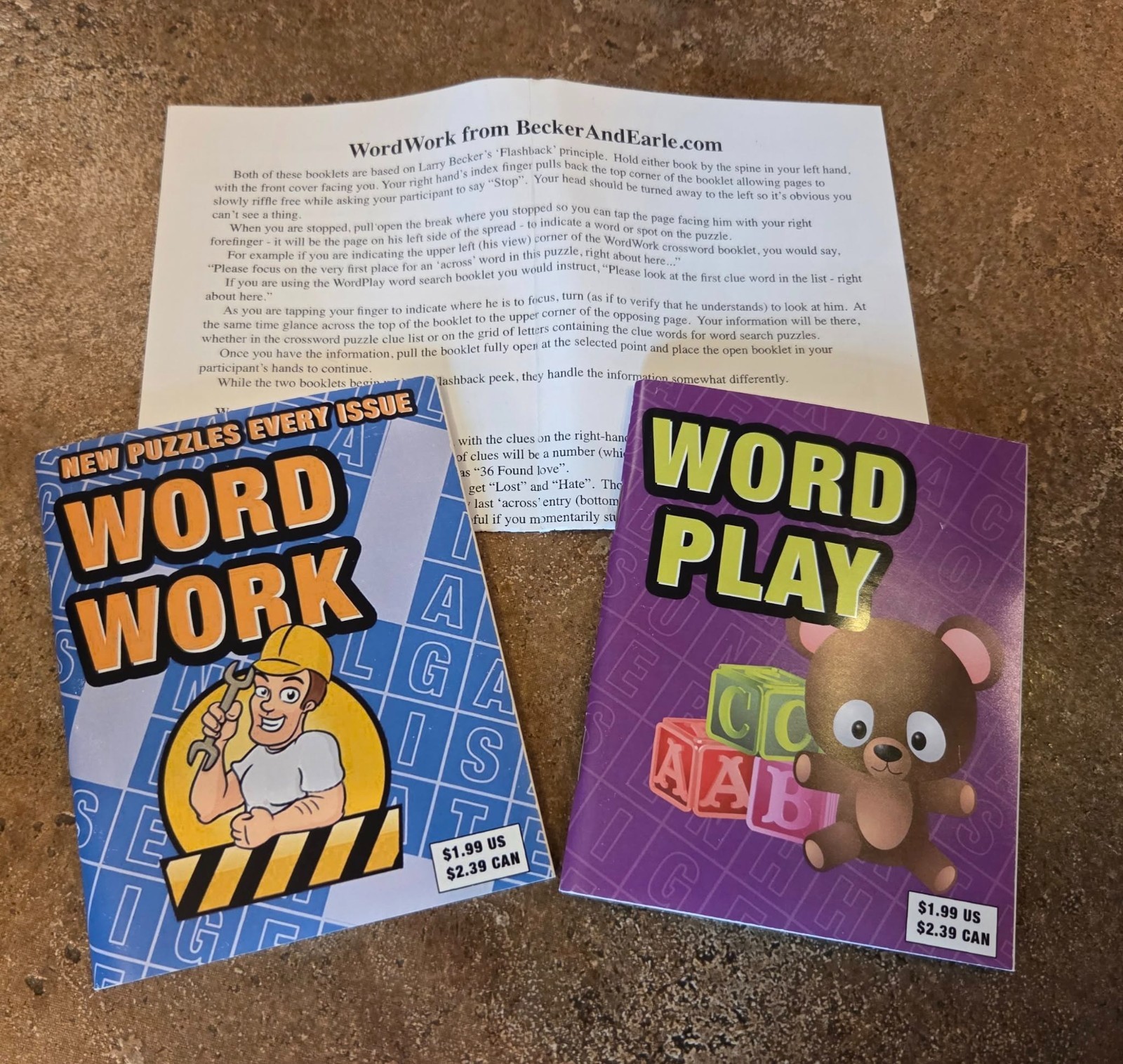 Word Work by Larry Becker and Lee Earle Magic Mentalism Tricks