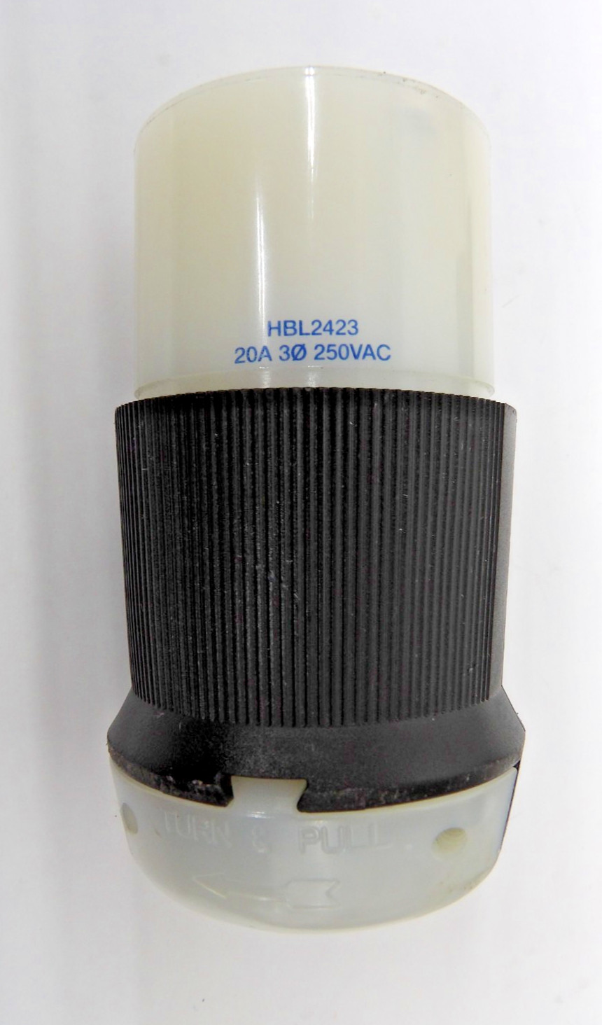 HUBBELL HBL2423 LOCKING PLUG 20AMP 3 PHASE 250V 3 POLE 4 WIRE GROUNDING