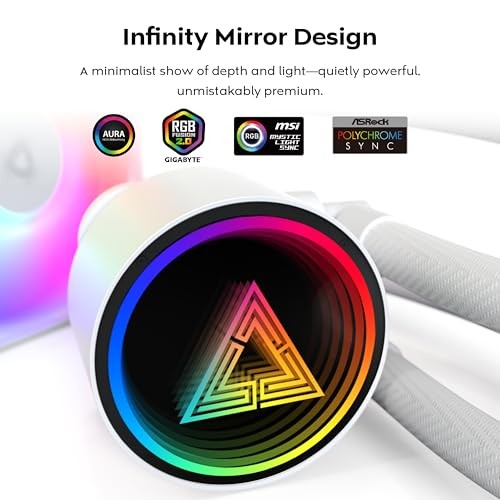 MONTECH LightFlow ARGB 360 CPU Liquid Cooler, 360mm AIO with Infinity Mirror Des