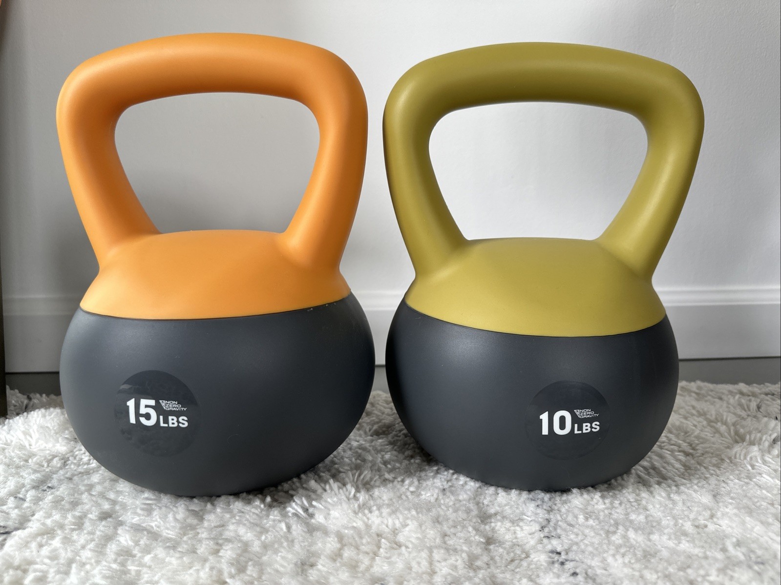 NonZero Gravity Kettlebell NZG Set Of 2, 15lbs & 10lbs NEW, Sand, Floor Safe