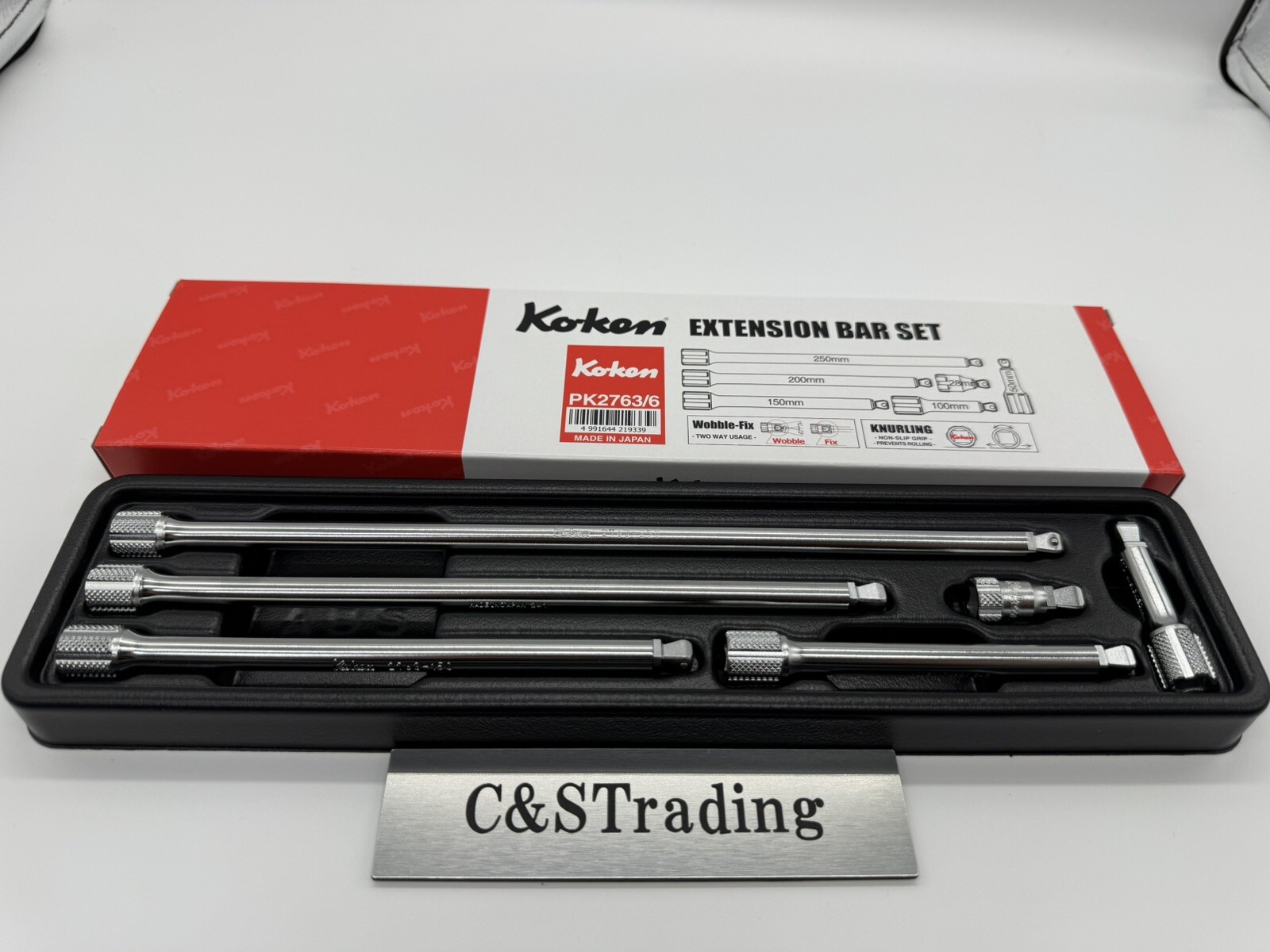 KOKEN PK2763/6 1/4 Inch Wobble Fix Extension Bar Set of 6