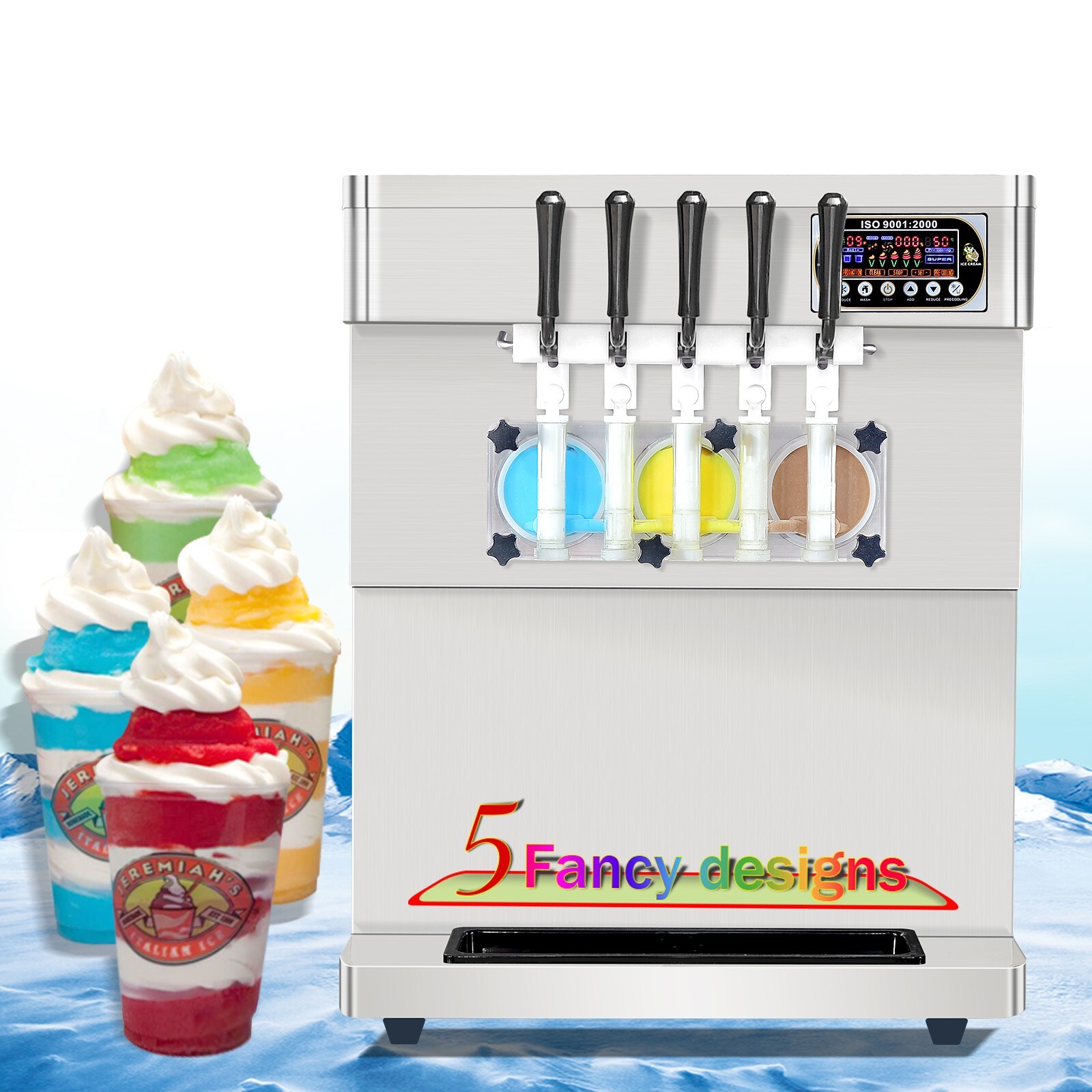 Kolice Commercial ETL desktop 5 flavors soft serve ice cream machine