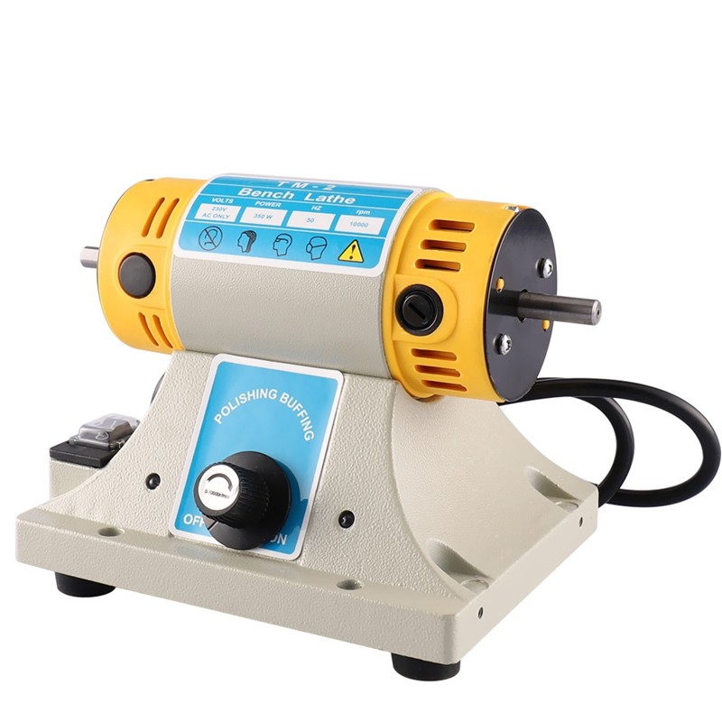 Upgraded 110V Gem Jewelry Rock Bench Polishing Grinding Machine Lathe Polisher