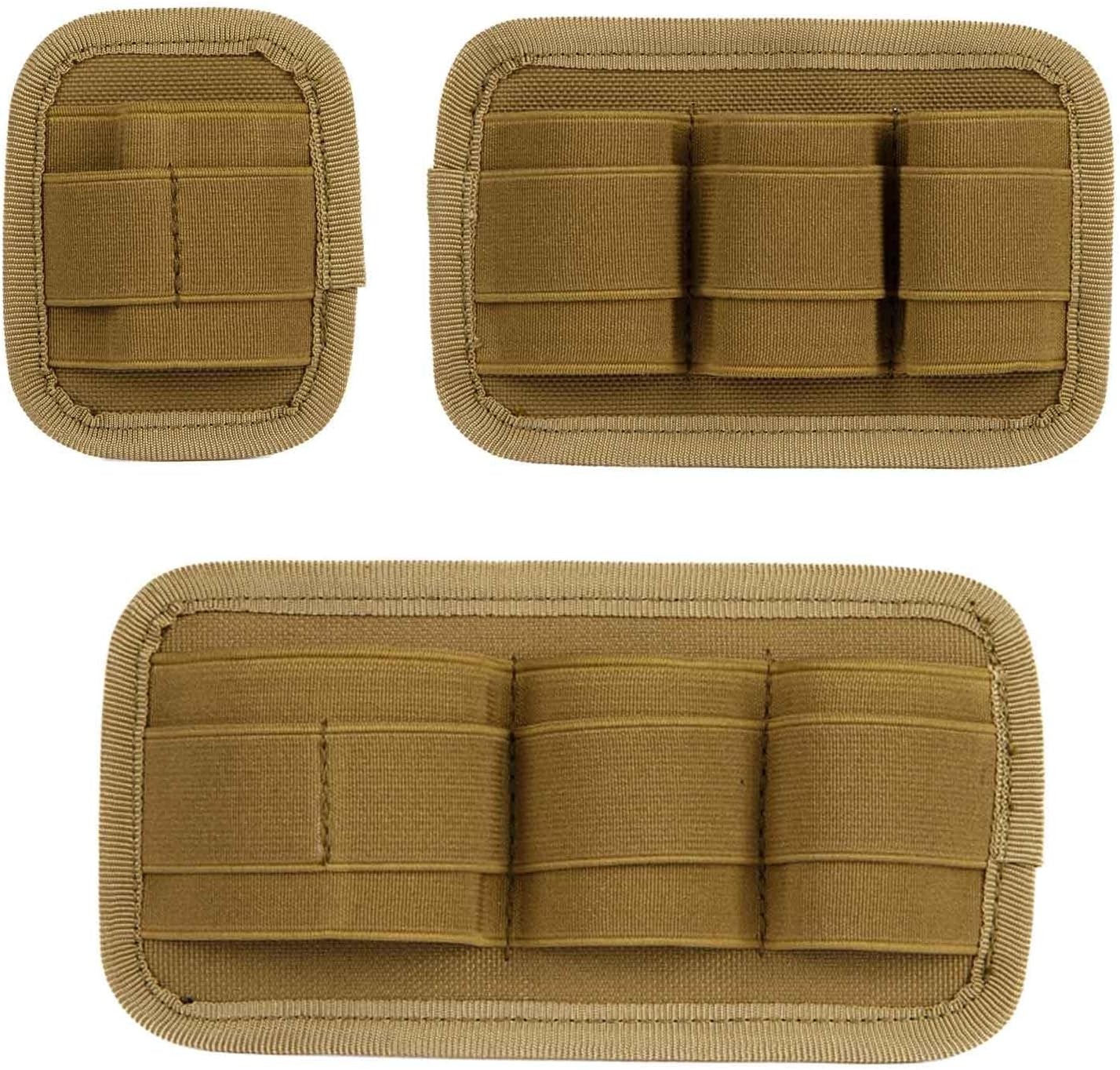 3 Piece EDC Elastic Bag Insert Pouch Panel Hook Backed Accessories Holder, Tacti