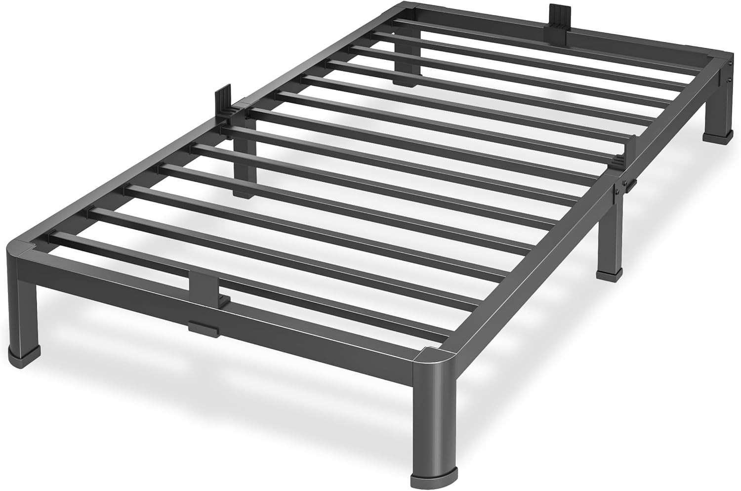 10 Inch Twin Size Metal Platform Bed Frame with Round Corners Leg | Storage