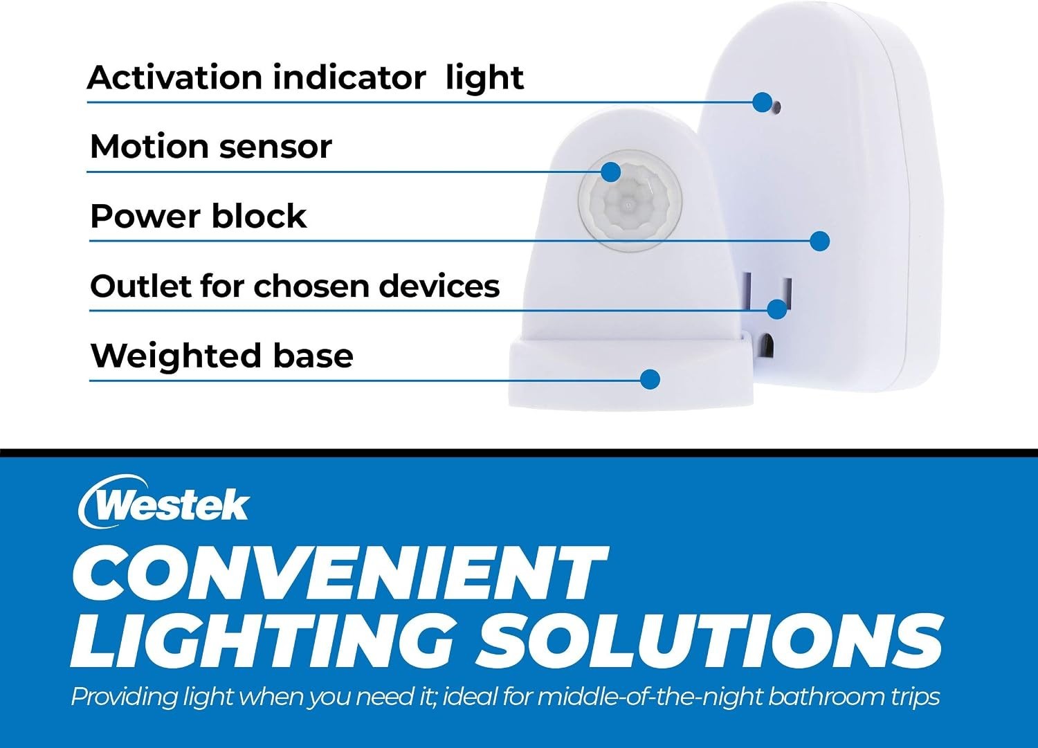 Motion Sensor Outlet Light Control, 2 Pack - 25ft Range