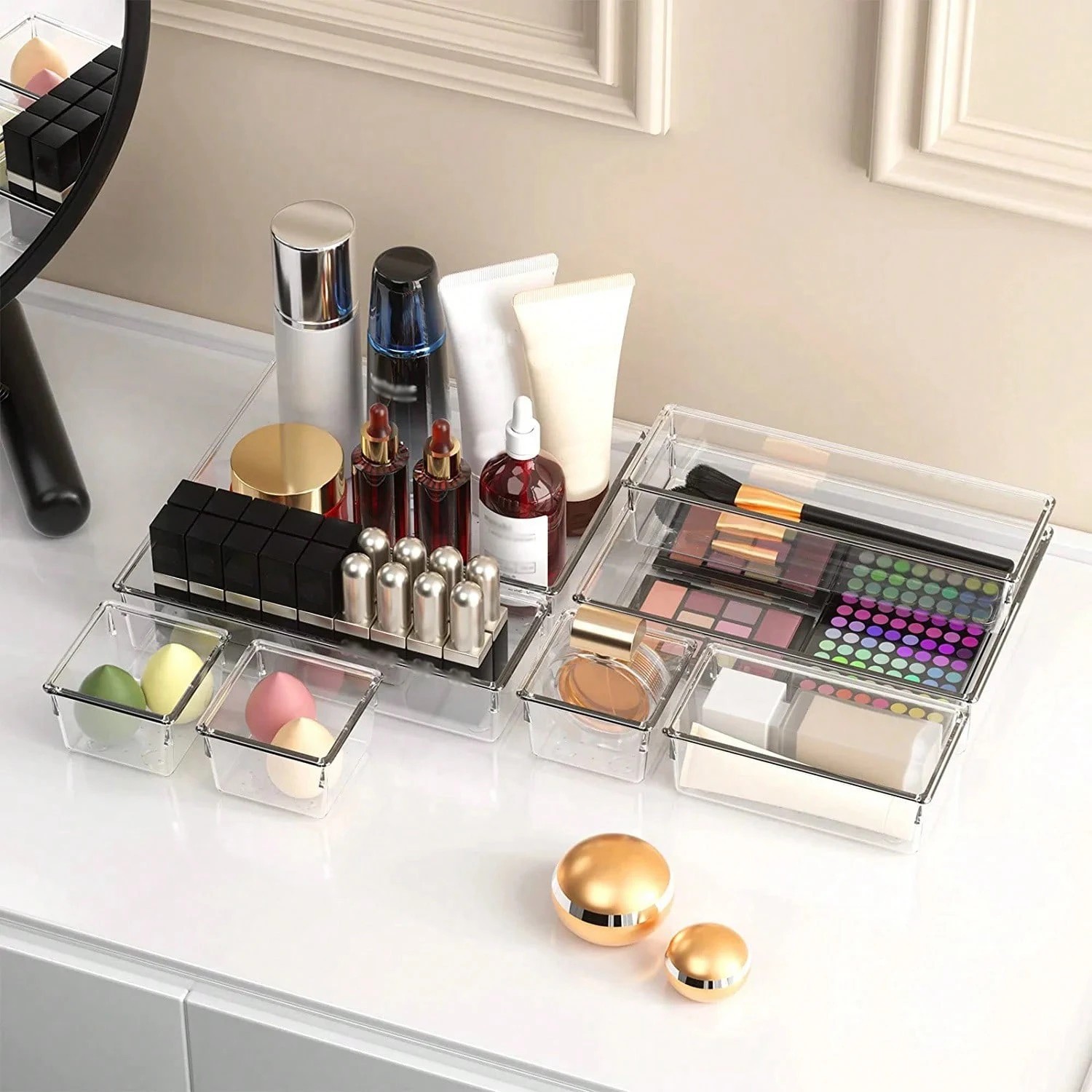 18Pcs Drawer Organizer Set 4 Sizes Multifunctional for Bathroom