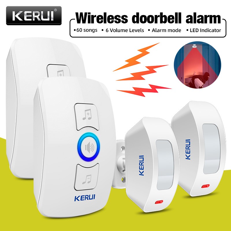 2 Wireless Motion Sensor Detector Gate Entry Door Bell Welcome Chime Alert Alarm