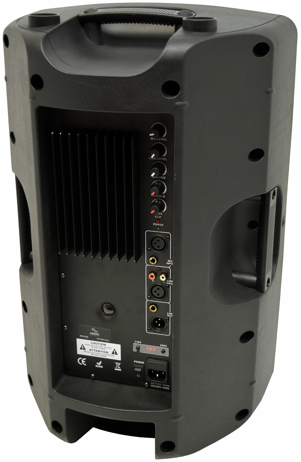 Harmony Audio HA-C12A Pro DJ 12" Powered 800W Active PA Speaker & Wall Mount