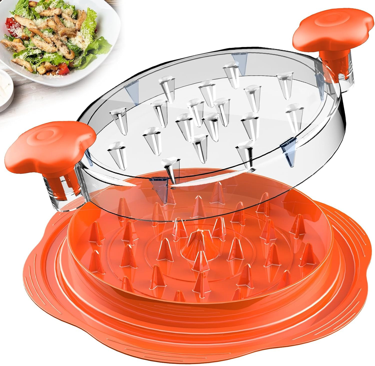 Chicken Shredder Large Chicken Breast Shredder Tool Twist with Brush&Fork, Vi...