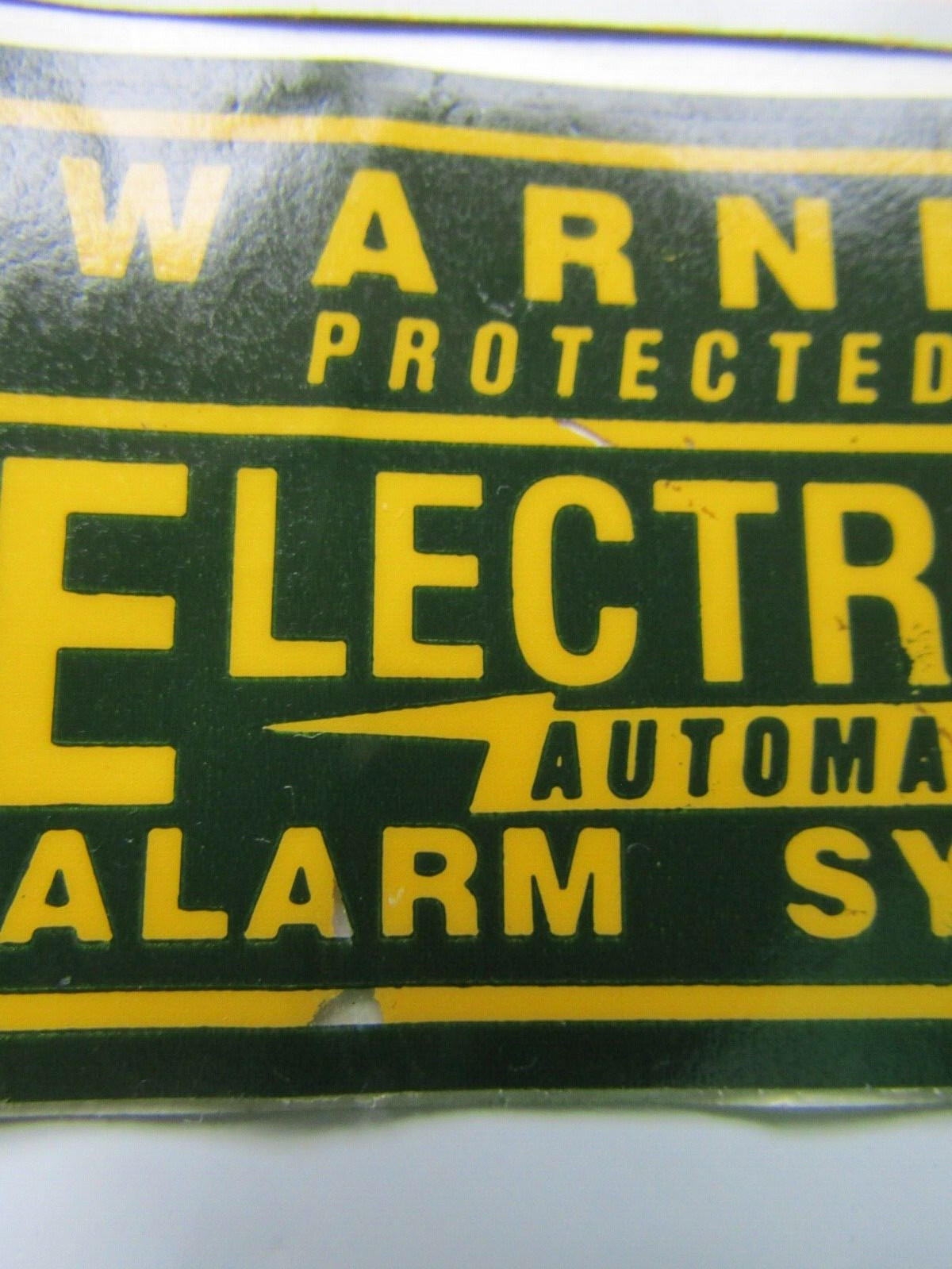 Warning Protected By Electronic Automatic Alarm System Decal Sticker Vintage
