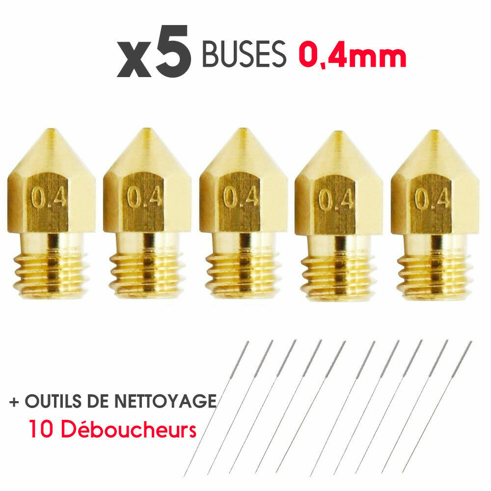 x5 Nozzle 0.4mm for Markerbot Replicator 1, 2, 2X, 5th, Mini, Z18 + Tools