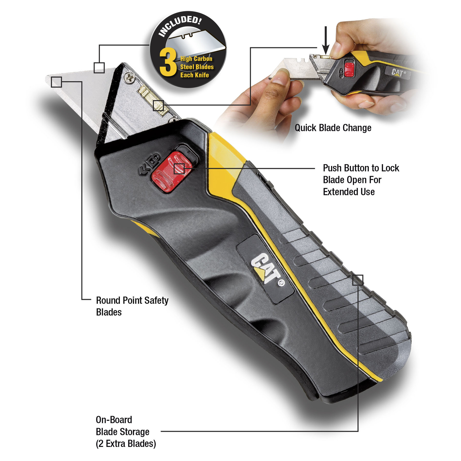 Cat Safety Squeeze Utility Knife - 240071