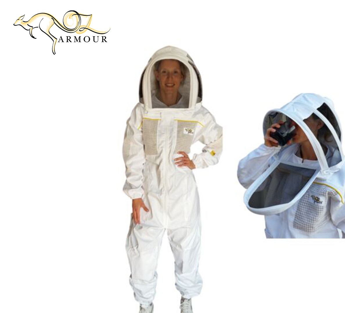 OZ ARMOUR BEEKEEPING SUIT "PREMIUM" SEMI VENTED HEAVY DUTY WITH OPTIONAL GLOVES