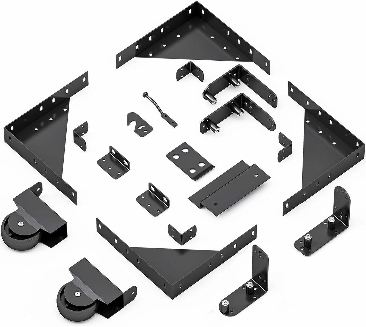 Sliding Gate Hardware Kit, Heavy Duty Fence Gate Kit with Roll Wheels, Universal