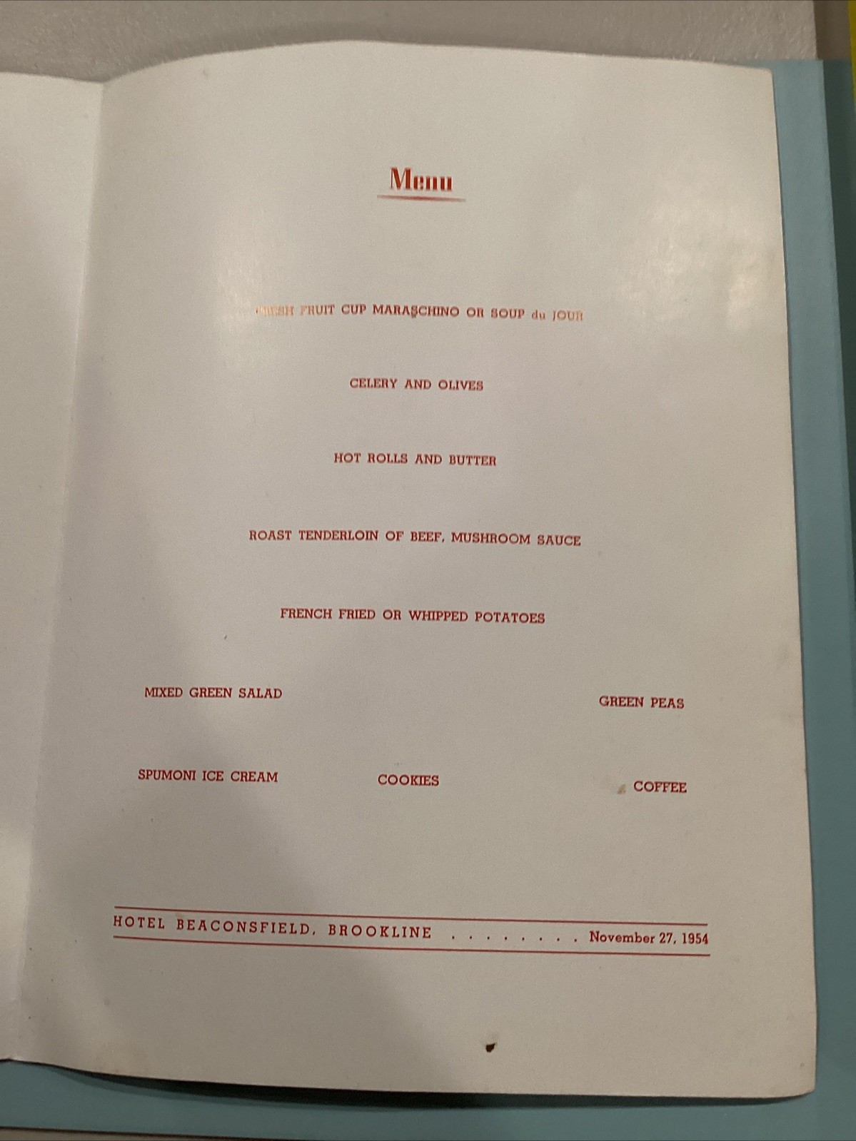 1954 Harry Downes Brookline HS Appreciation Dinner Program Swede Nelson Coll