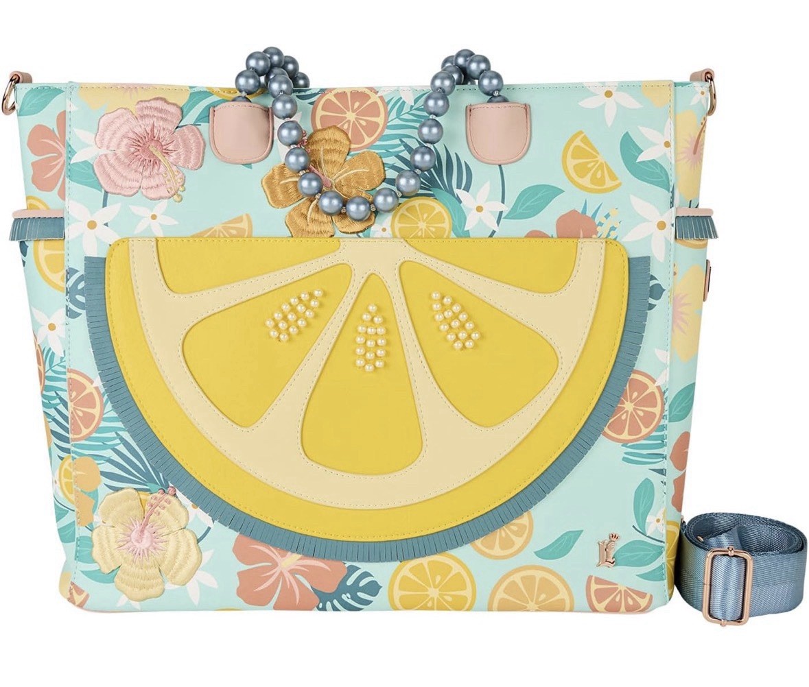 Loungefly Tropical Lemon Floral Convertible Backpack Tote Crossbody Bag