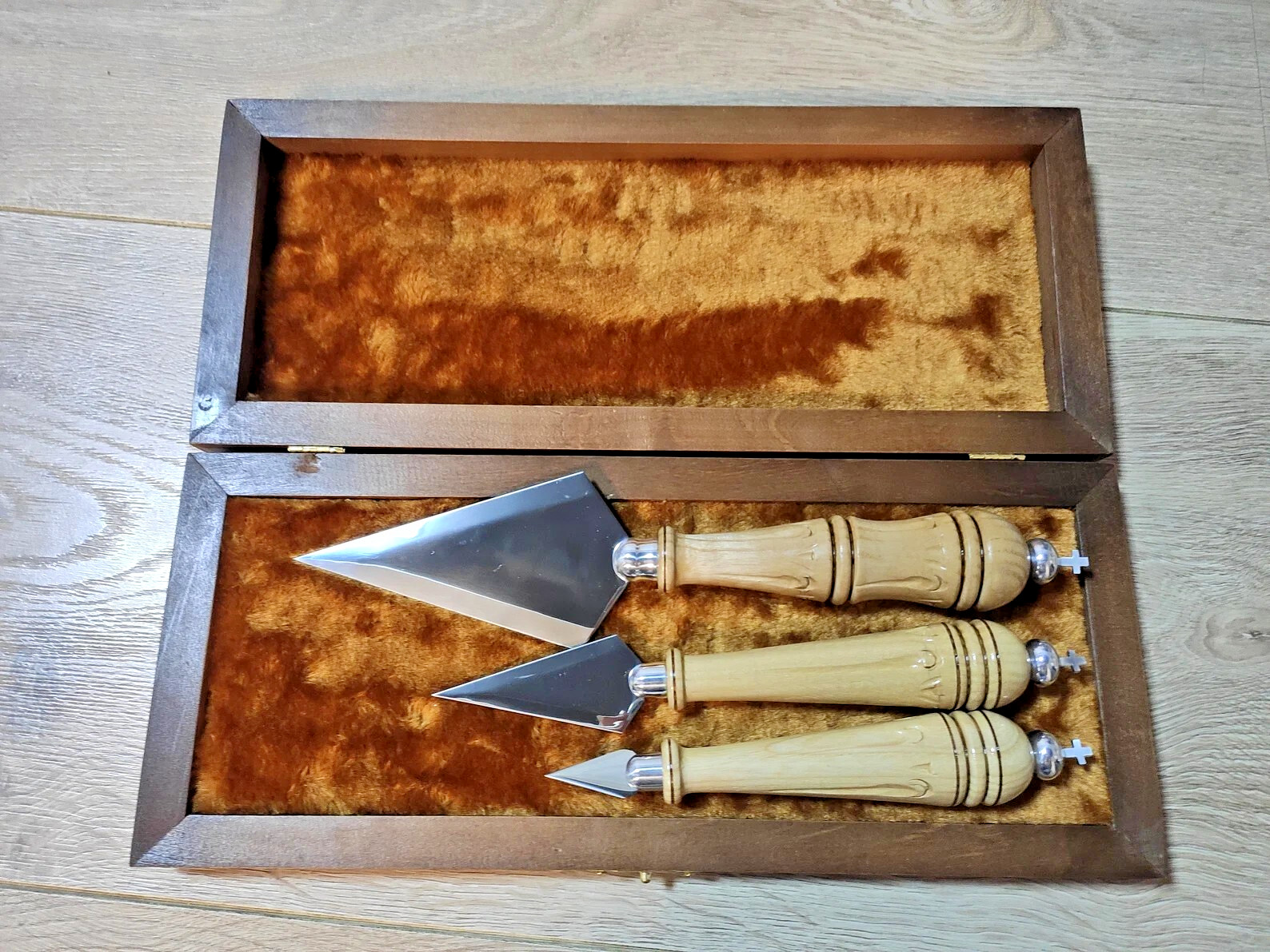 3 pcs Set Orthodox Church Altar Lance Proskomedia Liturgy Sharp Spears with Box
