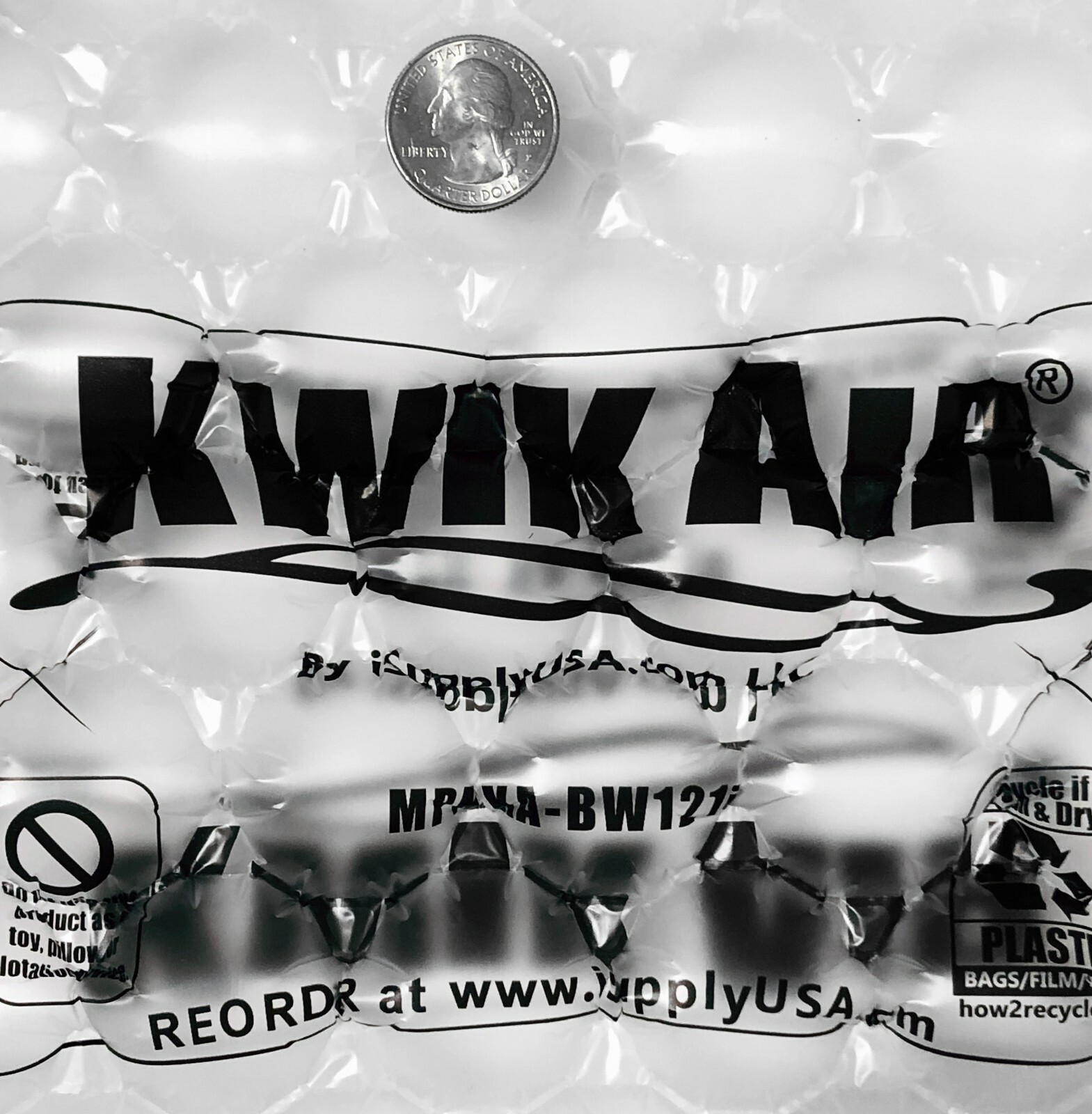 KwikAir® Bubble Cushion Wrap Roll 300' x 12" LARGE 1/2" Bubbles Perforated 10"