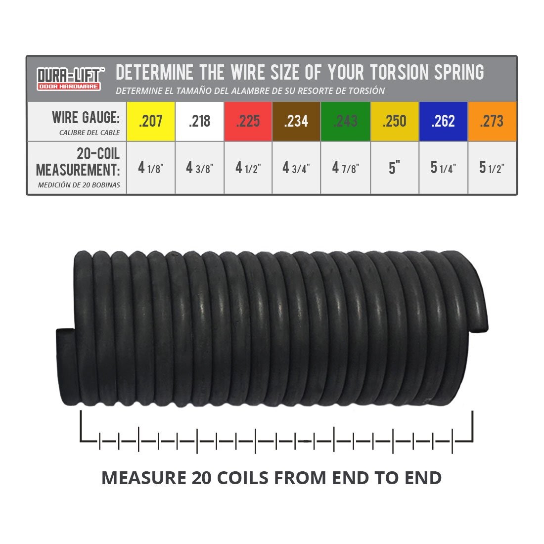 .225 x 2" x 27" Torsion Garage Springs (Red, Left & Right Wound)