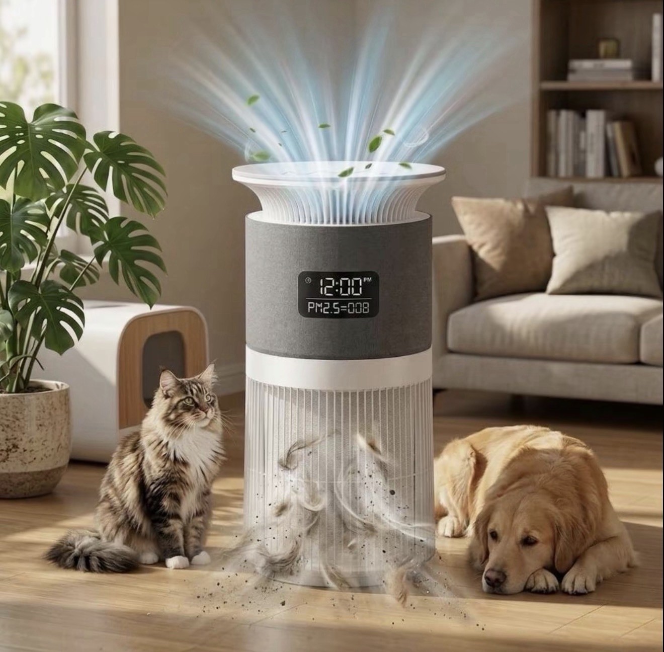 H13 True HEPA Air Purifier for Large Rooms up to 1076 sq. ft., 2-in-1