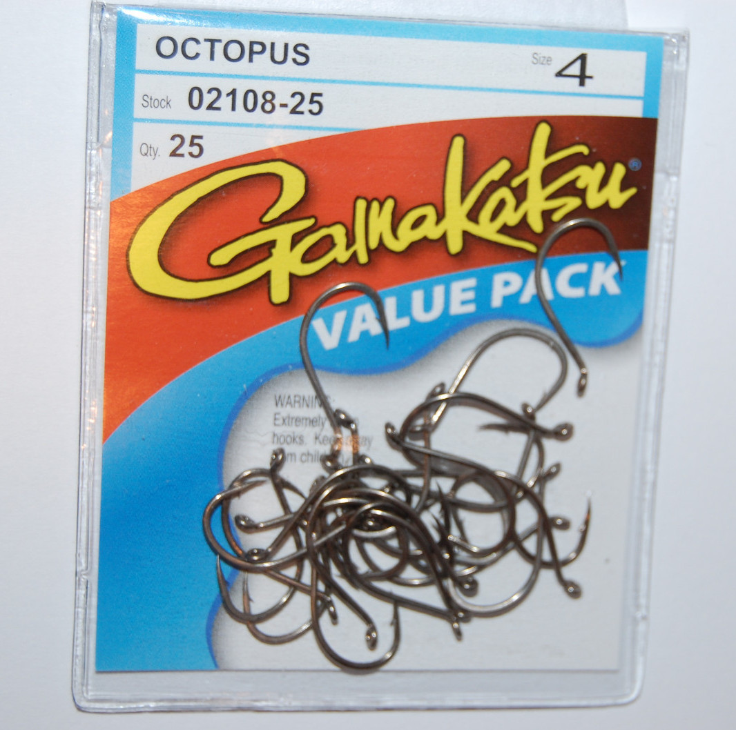 gamakatsu octopus hooks size 4  25 per pack 02108-25 value pack