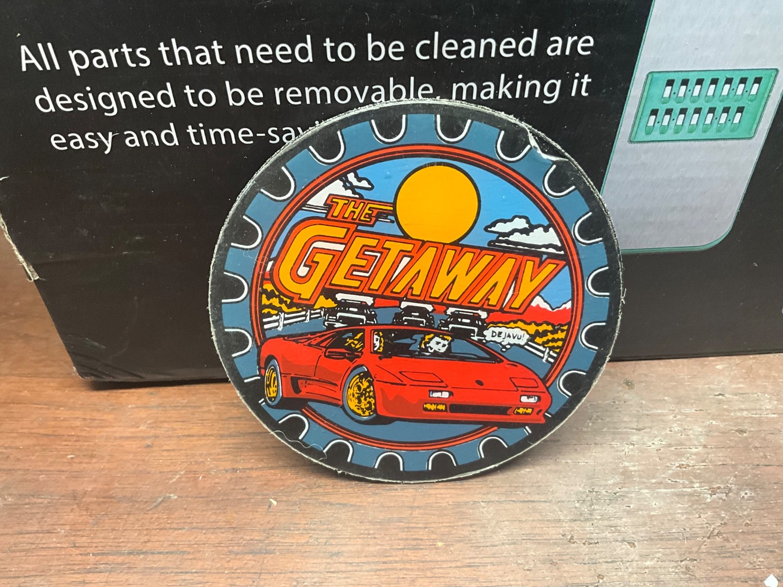 The Getaway Promo plastic pinball  large coaster prize high score Please Read