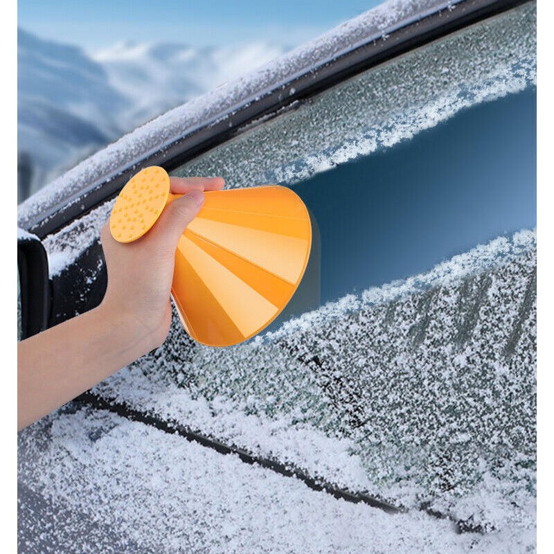 4PCS Magical Car Windshield Ice Snow Remover Scraper Tool Round Funnel Cone ]