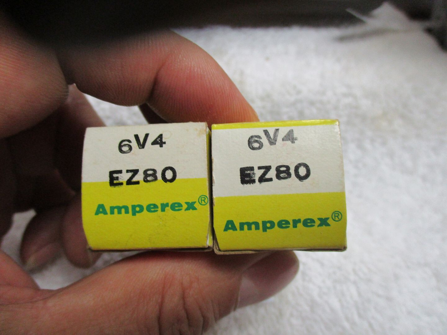 Pair  Amperex Mullard RCA  6V4  EZ80 NOS  tested