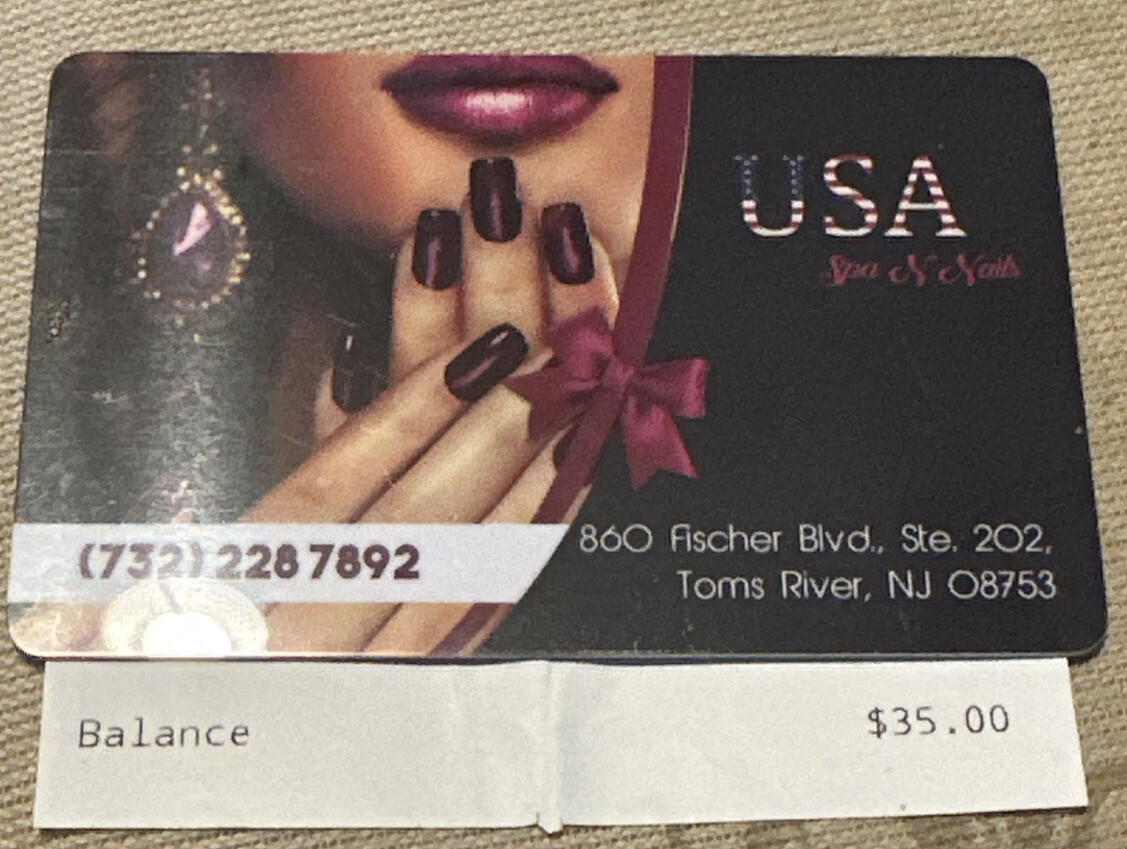 USA Spa N Nails Gift Card- $35 Value