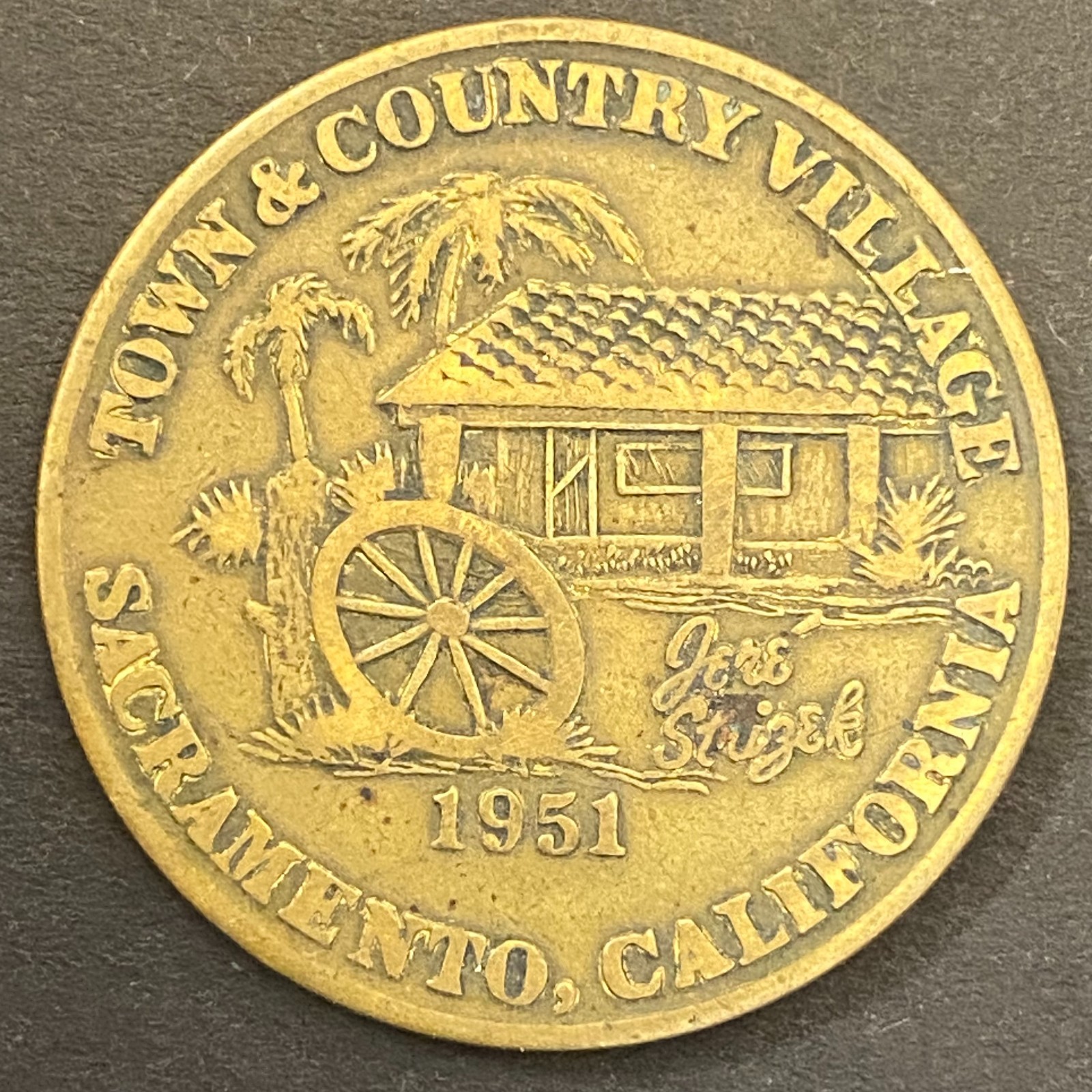 Town & Country Village Sacramento, CA 1951 Lucky Trade Token 32mm 10.2g (#2)