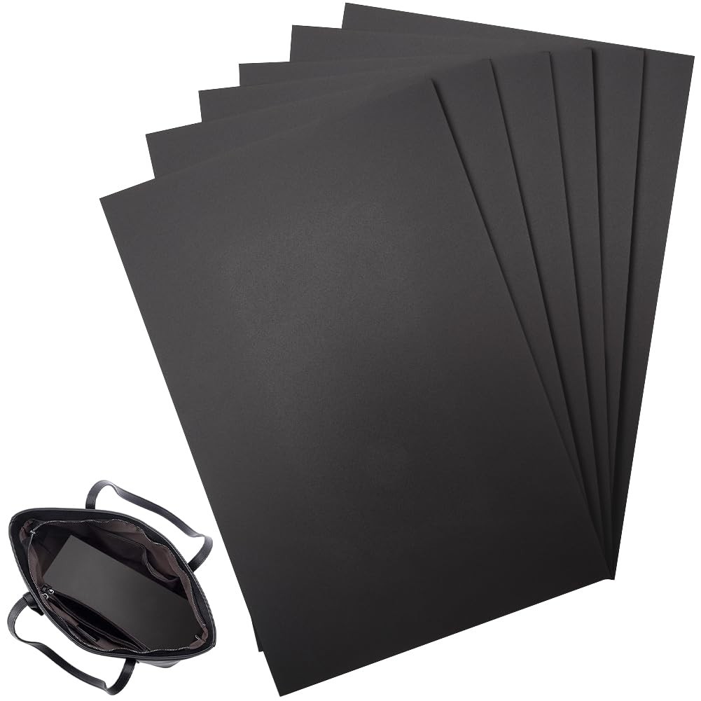 6Pcs Plastic Handbag Base Shaper Black Purse Bottom Rectangle Insert Bag Stab...