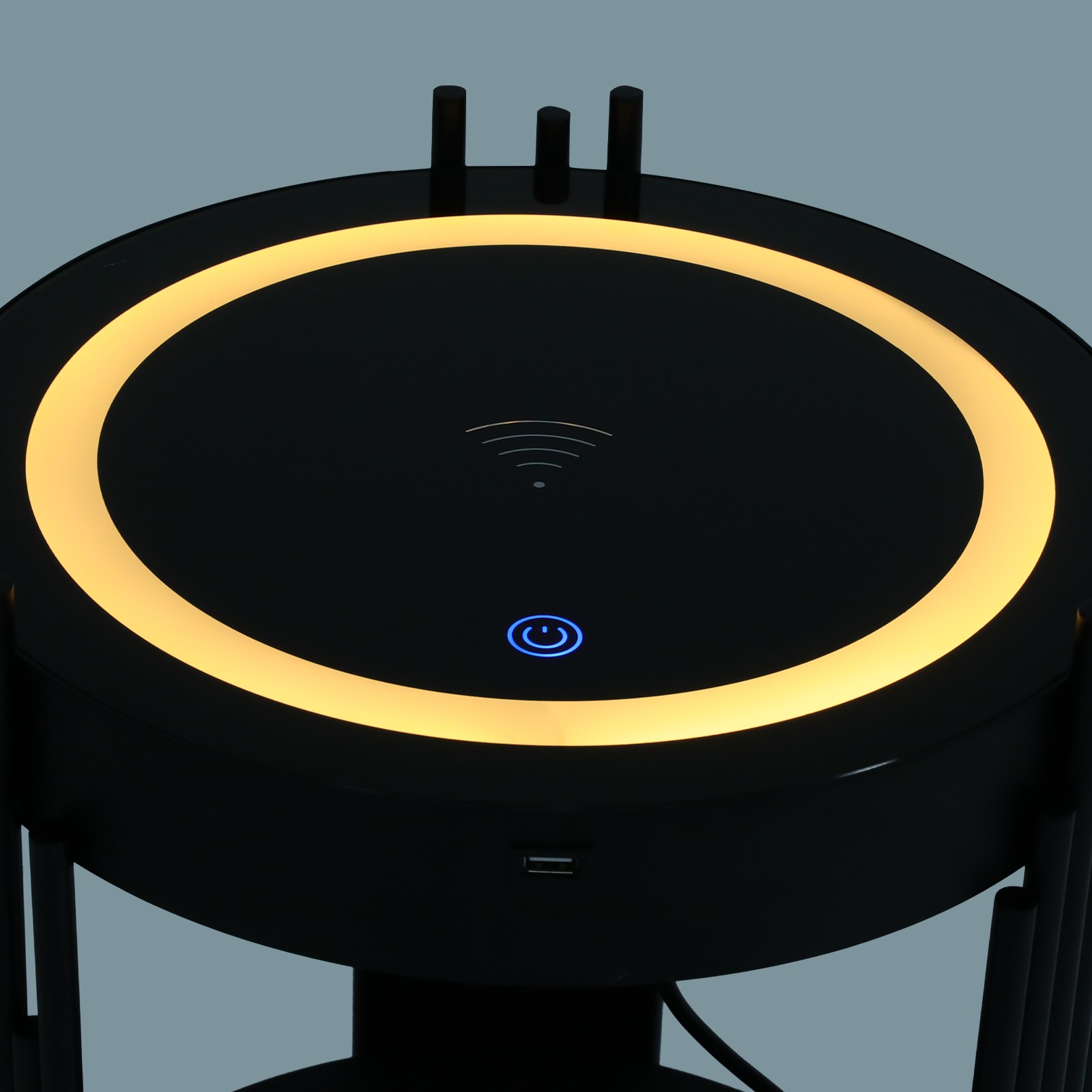 Smart Nightstand With Wireless Charging Station Bedside Table LED Side/End Table