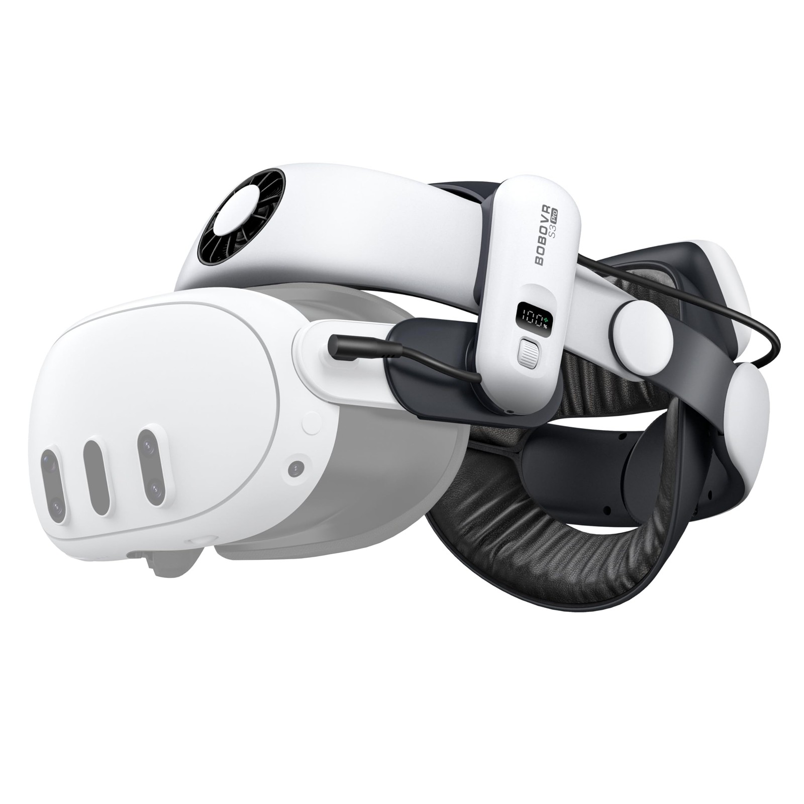 BOBOVR S3 Pro Battery Strap Accessories,Head Air Cooling System and White