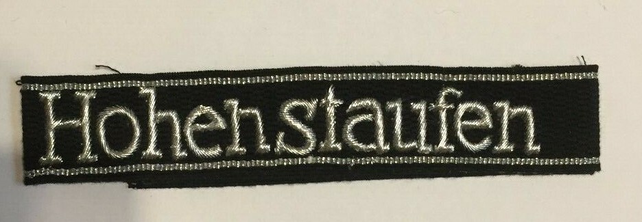 German Army  HOHENSTAUFEN  officers cuff title  FOR ARM