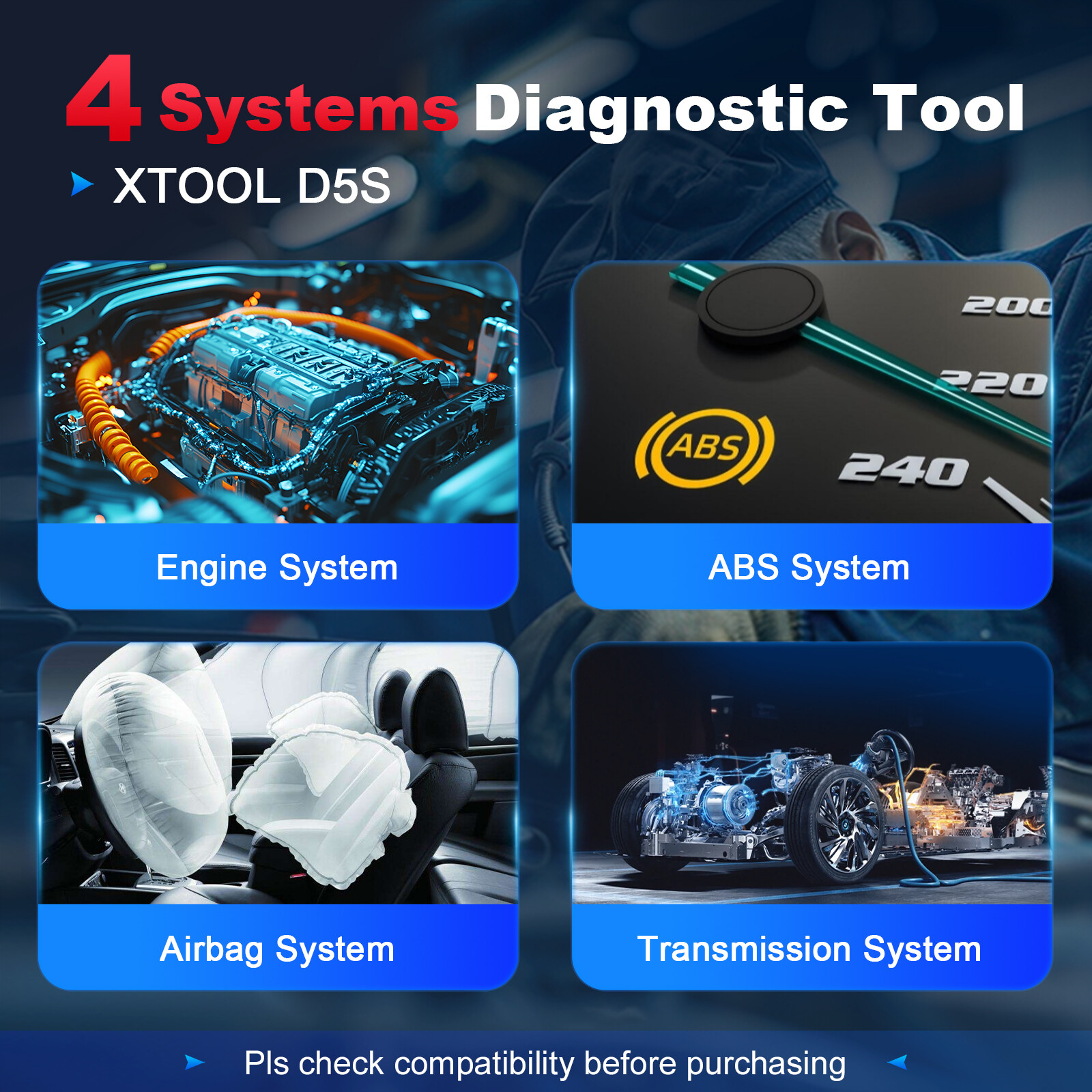 XTOOL D5S Auto Diagnostic Scanner Tool Car Code Reader AutoAuth CANFD 15+Resets