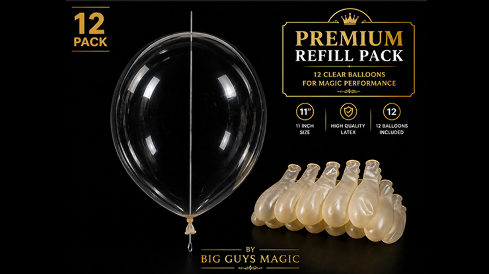Needle Through Balloon Refill Pack (12 Count) by Big Guy's Magic