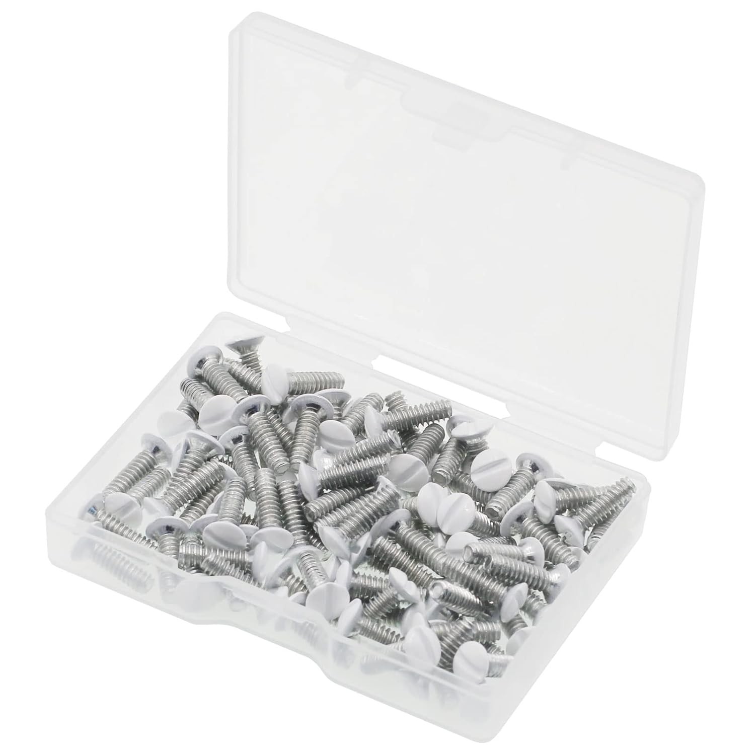 Wall Plate Screws, 100 pcs White Outlet Screws 1/2" Long 6-32 Thread Light Elect
