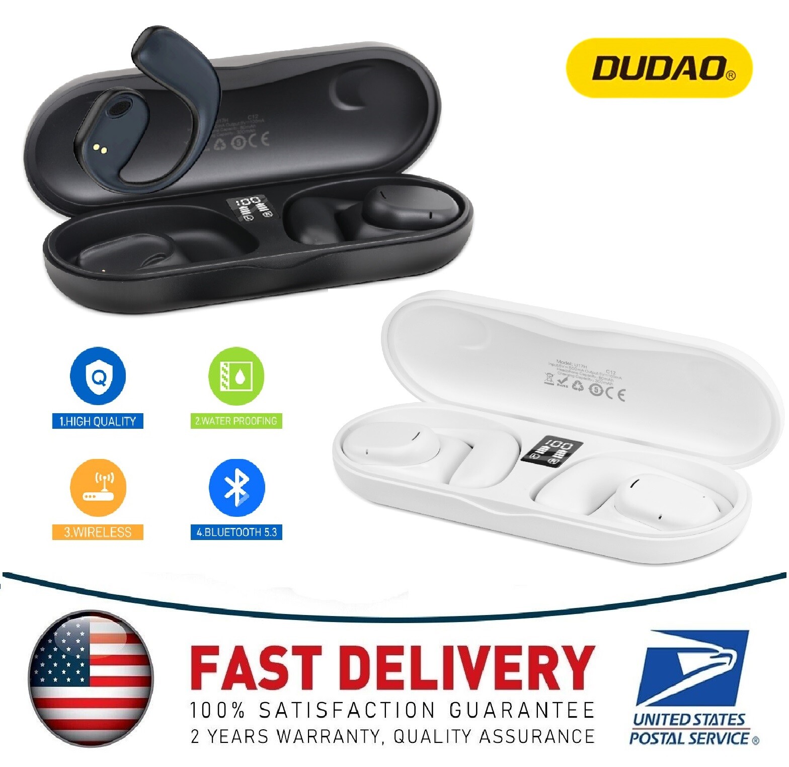 Bluetooth 5.3 Headset OWS Earphones Air Conduction Stereo Headphones Ear Hook
