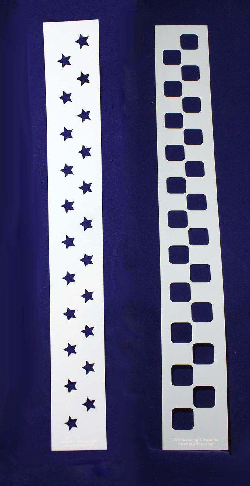 Checkerboard/Star Border Stencil Set-14 Mil Mylar-3" x 23.5  Painting/Crafts