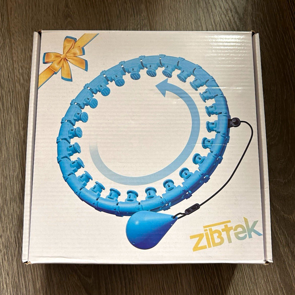 ZiBrek Adjustable Weighted Hula Hoop Blue Plastic w/ Weight Ball, Waist & Hips