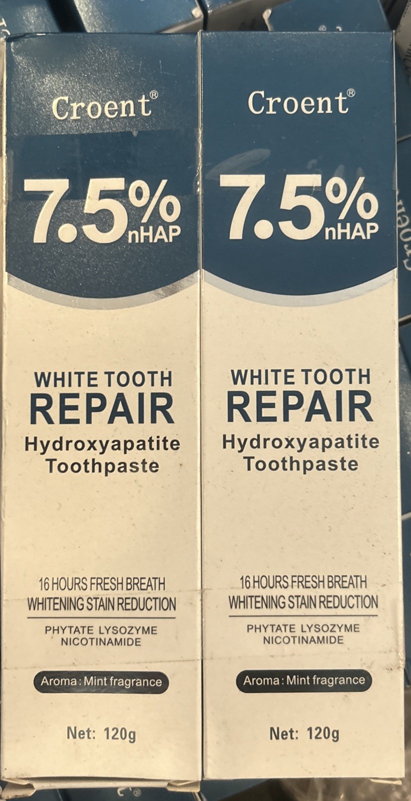 Lot of 4 Croent 7.5% nHAP White Tooth Repair Hydroxyapatite Toothpaste New