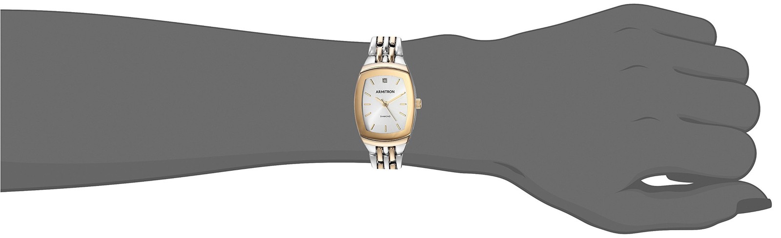 Armitron Women's 75/5195 Diamond Accented Bracelet Watch 75/5195SVTT Two Tone