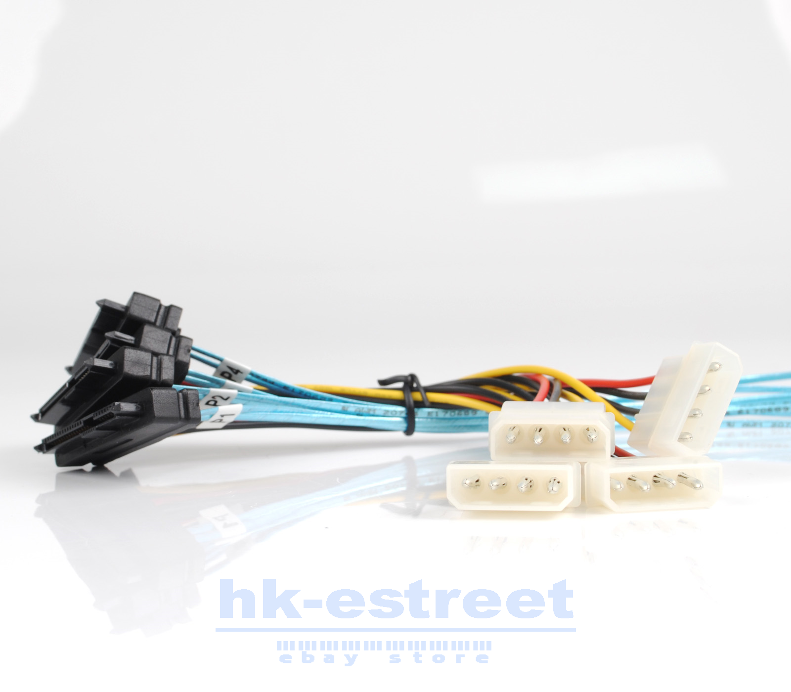 Mini SAS SFF-8087 to 4 x SFF-8482 w/ IDE Internal Breakout Power Cable 1-Meter
