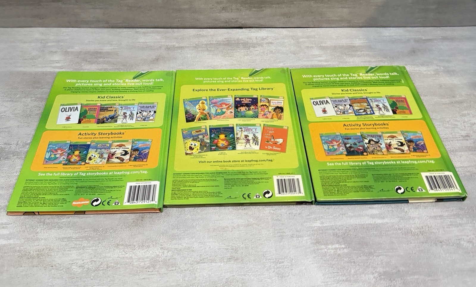 LeapFrog Tag Books Lot Of 3. Dr Seuss, Dora And Tiana