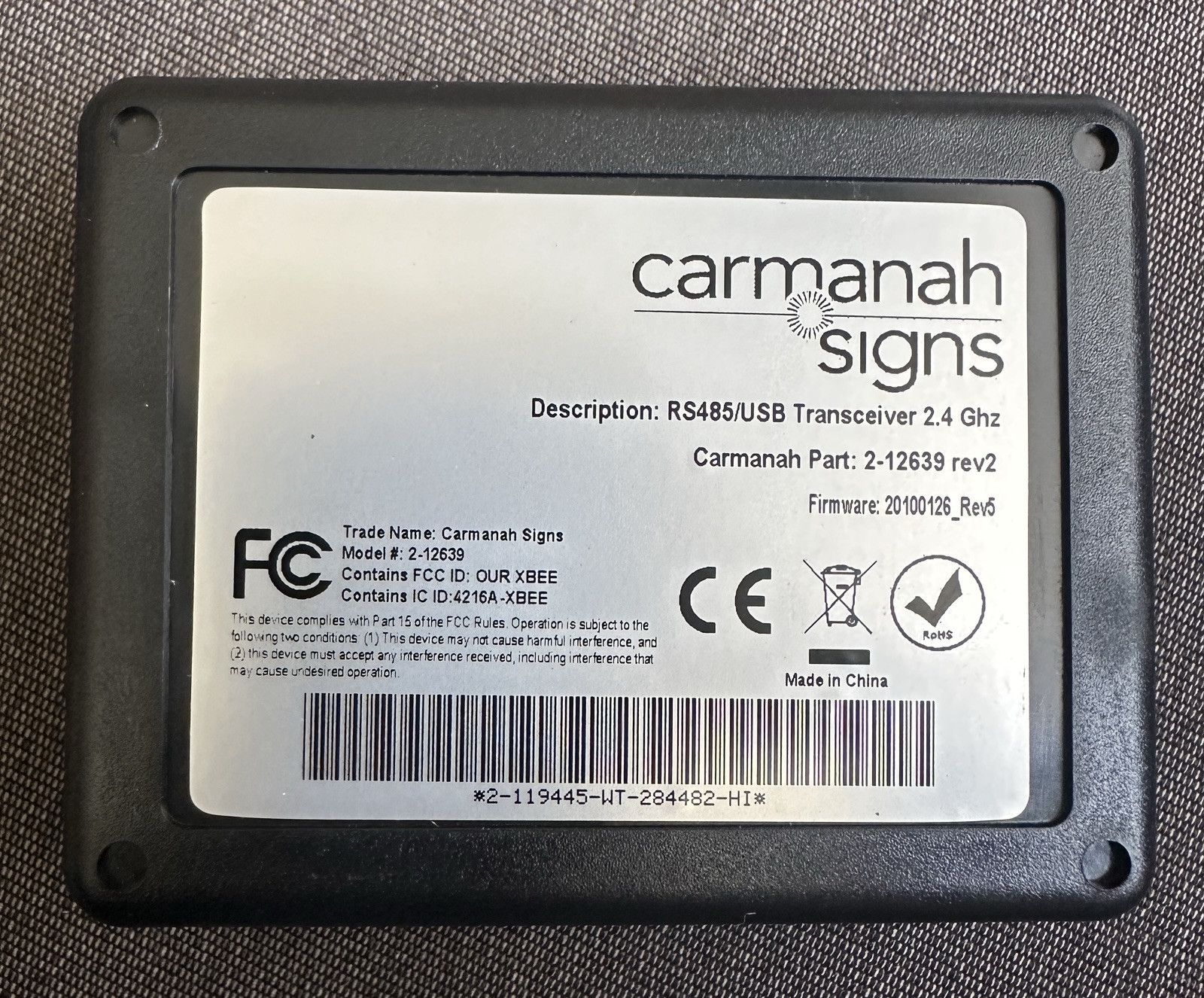 Carmanah Signs 2-12639 RS485/USB